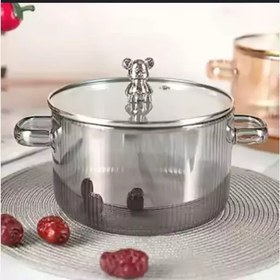 قابلمه پیرکس درب خرسی دودی شعله مستقیم