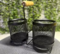 جا قاشقی دوقلودسته چوبی